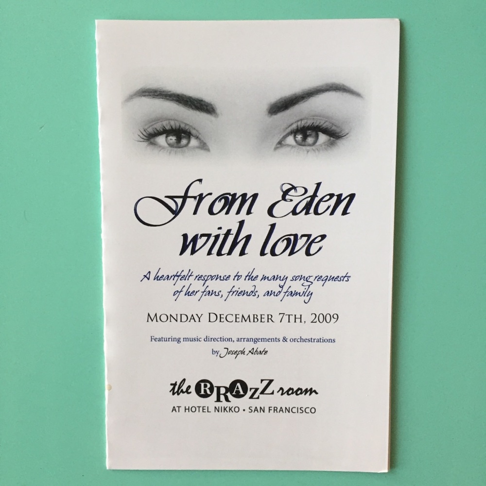 Eden Espinosa Signed Playbill " from Eden with love " Autographed Rrazz Room CA